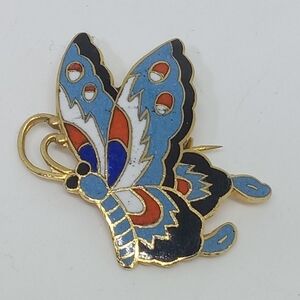 * vintage cloisonne small butterfly pin brooch